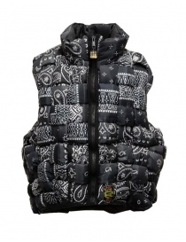 Kapital reversible padded vest in black Keel nylon EK-1001 BLACK order online