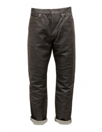Mens trousers online: Kapital Century dark brown sashiko jeans