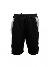 Mens trousers online: Whiteboards black bermuda shorts with bubble wrap side band