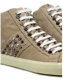Leather Crown Studborn high studded sneakers in beige suede womens shoes buy online