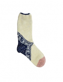 Kapital beige socks with navy blue heel online