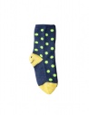 Kapital blue socks with smiley heel and green polka dots shop online socks