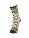 Kapital beige floral socks with transparent rhombus K2104XG549 LIGHT BEIGE buy online
