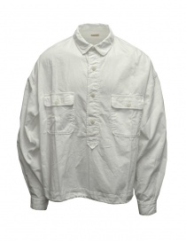 Mens shirts online: Kapital anorak shirt in white twill