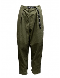 Mens trousers online: Kapital khaki ripstop trousers with side buttons