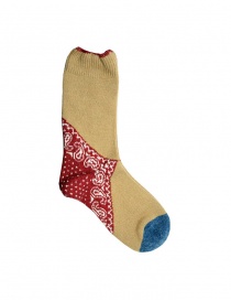 Kapital calzini color senape con tallone rosso e punta blu online