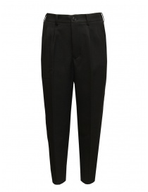 Zucca pantaloni neri eleganti con piega scontati online