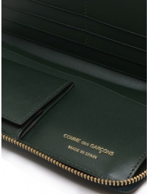 Comme des Garçon long wallet in bottle green leather wallets buy online