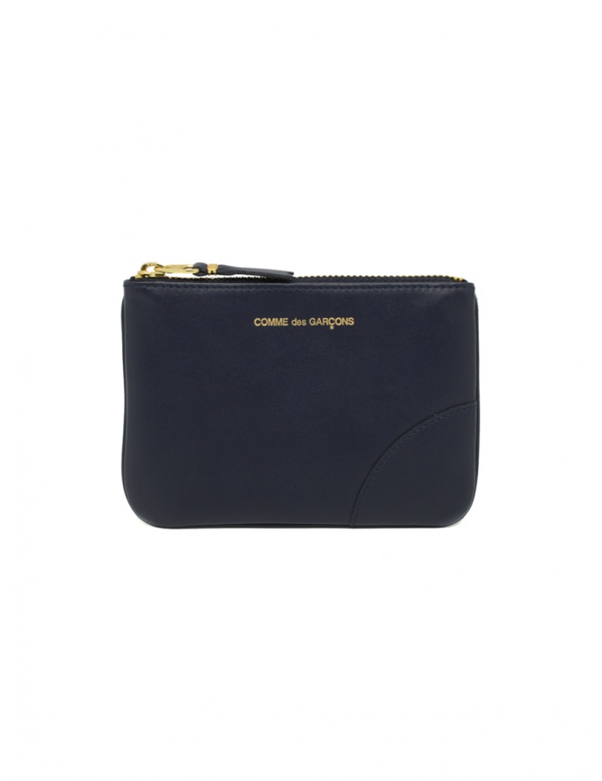 Comme des Garçons SA8100 navy blue leather pouch coin purse SA8100 NAVY wallets online shopping