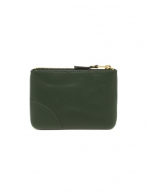 Comme des Garçons SA8100 pouch purse in bottle green leather buy online