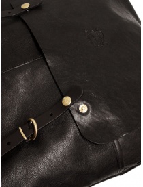 Cestello  Men's one strap backpack in vintage leather color black – Il  Bisonte