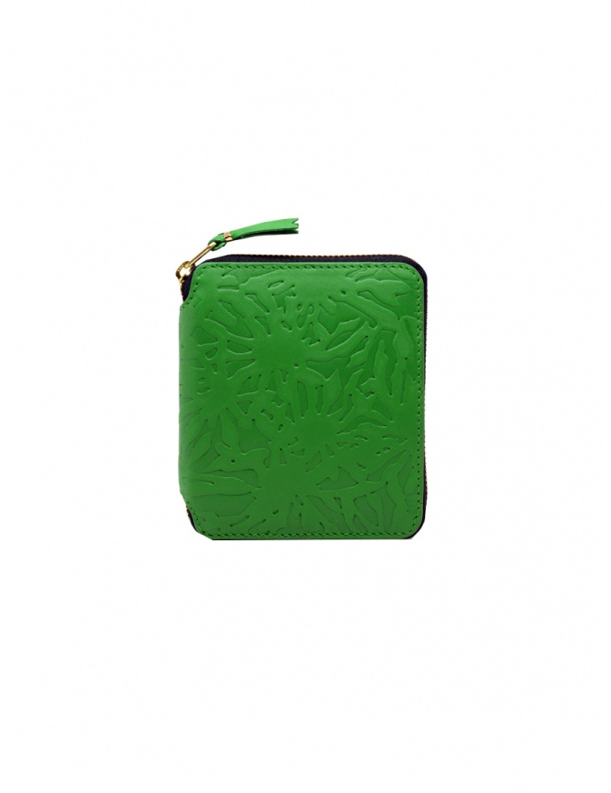 Comme des Garçons Embossed Forest green compact wallet GREEN EMB.FOREST SA2100EF GREEN wallets online shopping