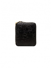 Comme des Garçons Embossed Forest medium black leather wallet online