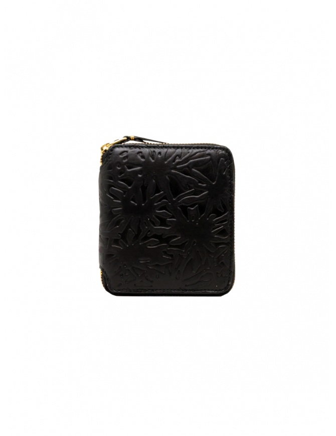 Comme des Garçons Embossed Forest medium black leather wallet BLK EMB.FOREST SA2100EF BLACK wallets online shopping