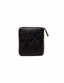 Comme des Garçons Embossed Forest medium black leather wallet buy online