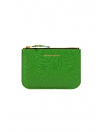 Comme des Garçons Embossed Forest green pouch purse SA8100EF GREEN EMB.FOREST SA8100EF GREEN