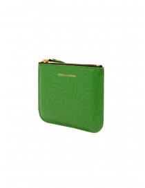 Comme des Garçons Embossed Forest green pouch purse SA8100EF price