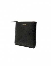 Comme des Garçons Embossed Forest black leather pouch SA5100EF price
