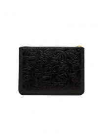 Comme des Garçons Embossed Forest black leather pouch SA5100EF wallets buy online