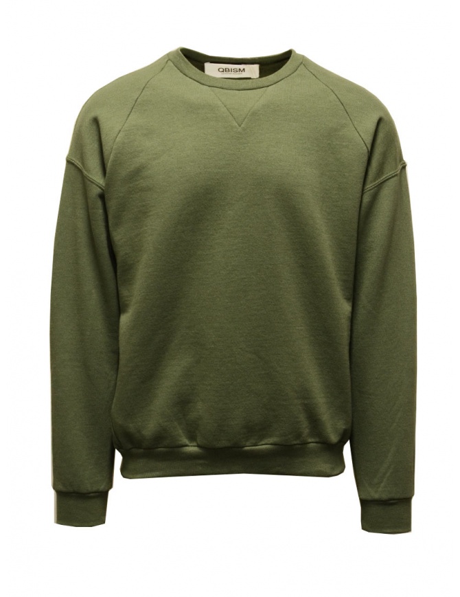 QBISM Style 11 olive green sweatshirt with jeans patch on the back