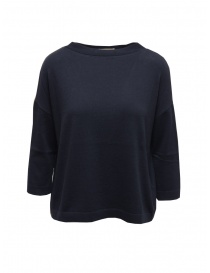 Ma'ry'ya blue boxy sweater in cotton and cashmere YGK016 4NAVY order online