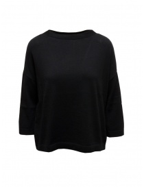 Ma'ry'ya boxy sweater in black cotton and cashmere YGK016 5BLACK order online