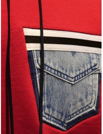 QBISM red hooded sweatshirt with denim pocket men s knitwear buy online