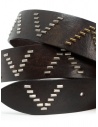 Post & Co brown leather belt with V decoration shop online belts