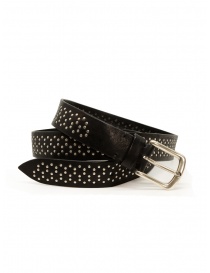 Belts online: Post & Co black leather belt with small studs