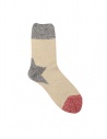 Kapital beige socks with blue star on the heel buy online EK-540 NATURAL
