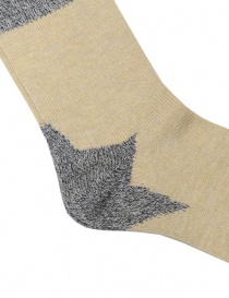 Kapital beige socks with blue star on the heel