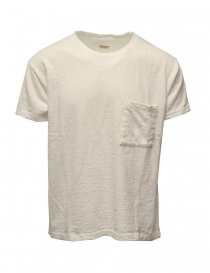 Mens t shirts online: Kapital white t-shirt with front pocket