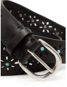Post & Co. black leather belt with turquoise TC825 MORB NERO price