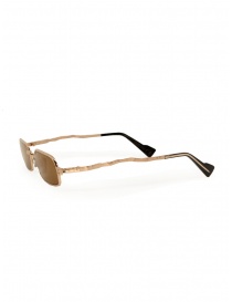 Kuboraum Z18 occhiali rettangolari dorati lenti bronzo