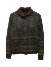M.&Kyoko charcoal-colored jacquard wool cardigan for woman BBA01436WA CHARCOAL order online