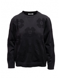 Monobi pullover leggero nero con fiori in 3D 11659509 F 5099 BLACK RAVEN order online