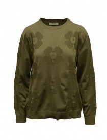 Monobi maglia verde militare con fiori 3D 11659509 F 31942 FOREST order online