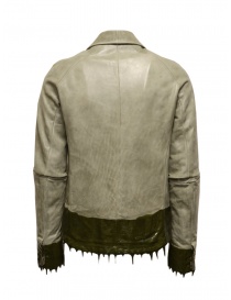 Carol Christian Poell LM/2498R giacca in pelle grigia con gomma colata prezzo