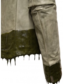 Carol Christian Poell LM/2498R giacca in pelle grigia con gomma colata acquista online prezzo