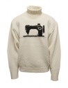 Kapital white turtleneck sweater with sewing machine buy online K2209KN038 NAT
