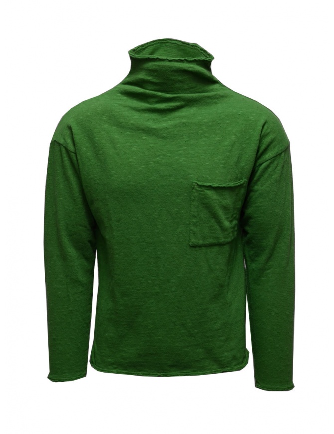 Kapital green turtleneck sweater with pocket EK-457 GRN men s knitwear online shopping