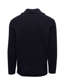 S.N.S Herning blue wool sweater with short zip buy online
