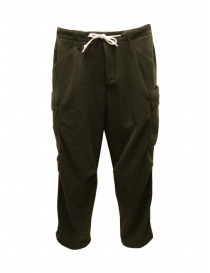 Mens trousers online: Cellar Door Cargo pants in dark olive green fleece