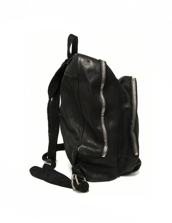 Guidi DBP05 black horse leather small backpack