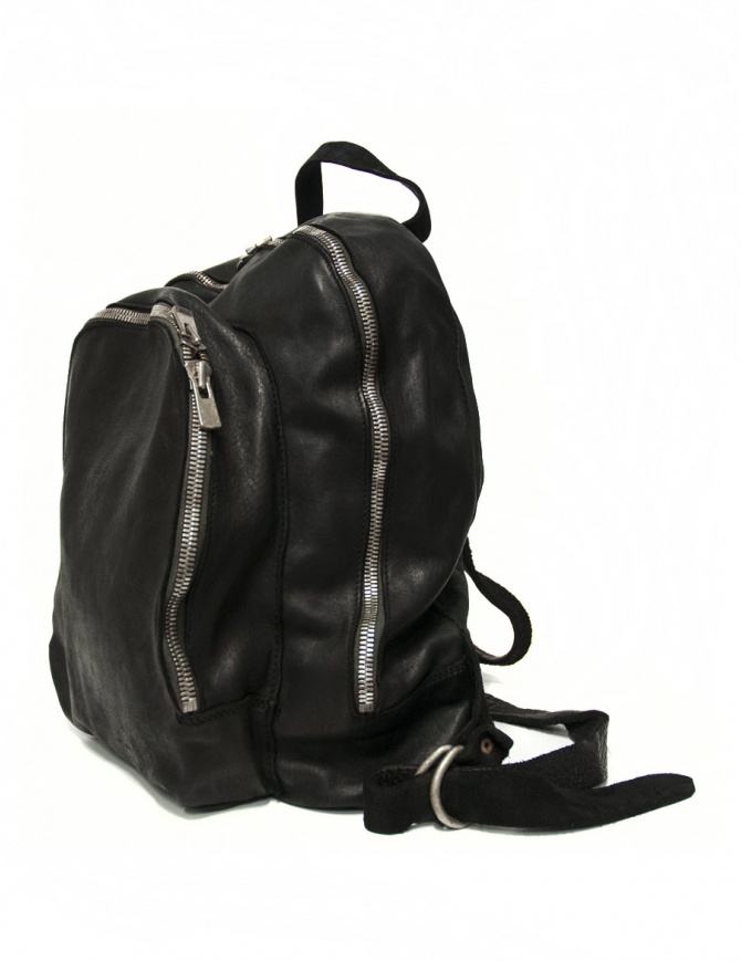 Guidi DBP05 black horse leather small backpack