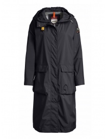 Womens jackets online: Parajumpers Cara black long waterproof jacket