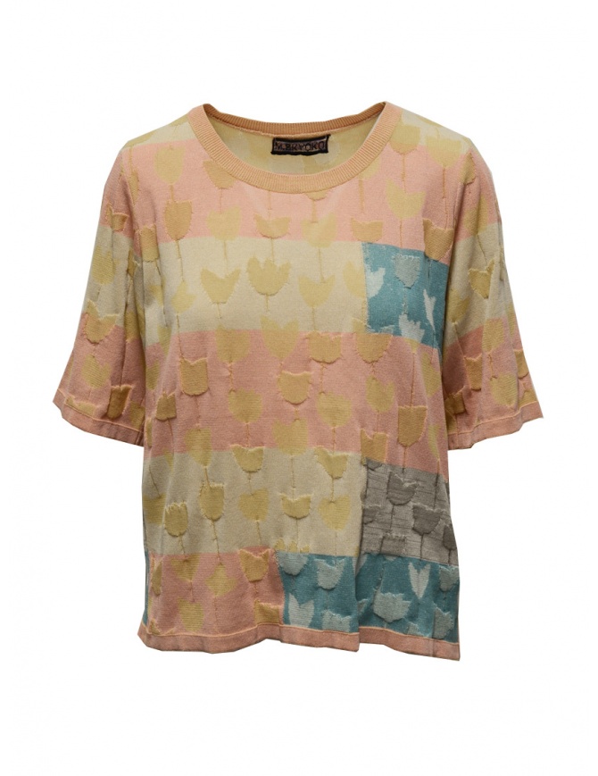M.&Kyoko pink floral t-shirt in Japanese paper and cotton