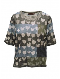 T shirt donna online: M.&Kyoko t-shirt a fiori grigi, neri, blu