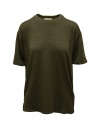 Ma'ry'ya t-shirt in lino verde militare scuro acquista online YIJ100 J6 MILITARY