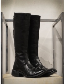 Calzature donna online: Carol Christian Poell AF/0991L stivali al ginocchio in pelle nera cerniera diagonale